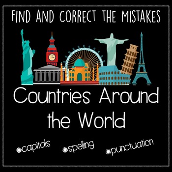 Preview of Countries Around the World: Find and Correct the Mistakes
