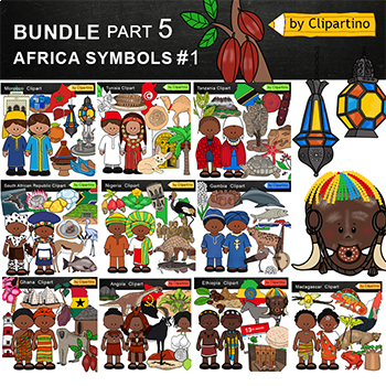 Preview of Africa #1 Countries Clip Art Bundle - PART 5