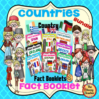 Preview of Countries Fact Booklet Bundle | Crafts | Comprehension | Writing