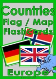 Countries Flag & Map Flashcards - Europe