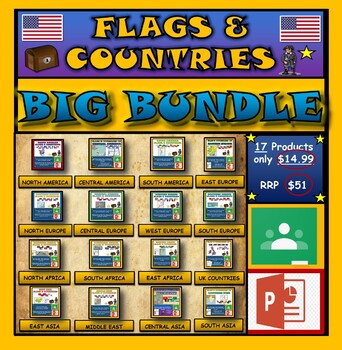 Preview of Countries & Flags Mega Bundle : Google Slides + PPT+ Worksheet (DL)