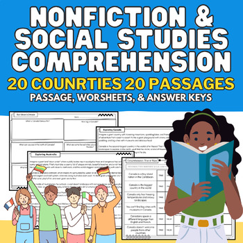 Preview of Countries: Informational Reading & Social Studies No-Prep Passages & Worksheets