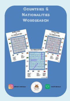 Preview of Countries & Nationalities Wordsearch