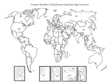 Countries That Have Or Had Nuclear Capabilities Map Crossword & Word Search