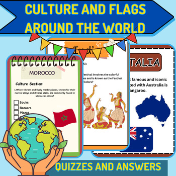 Preview of Countries Unit Bundle,Quizzes about culture And Flag Around the World