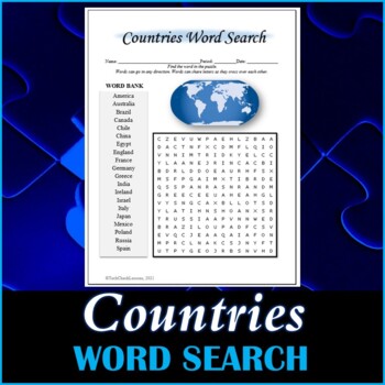 Preview of Countries Word Search Puzzle