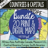 Countries and Capitals of the World Map Activity Bundle (P