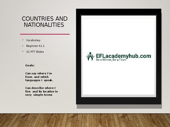 Preview of Countries and Nationalities Extended - 38 PPT Slides - Vocabulary - A1.1 - EFL