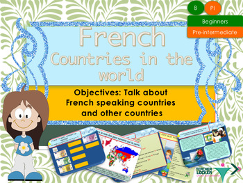 Preview of French countries in the world, la francophonie PPT for beginners
