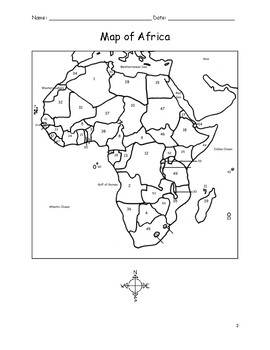 AFRICA PACKET - map and list of countries by Interactive Printables
