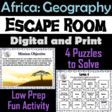 Countries of Africa Geography Activity Escape Room