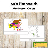 Countries of Asia Flashcards (Montessori color-code)
