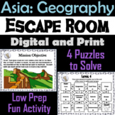 Countries of Asia Geography Activity Escape Room