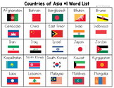Countries of Asia Word List - Writing Center