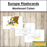 Countries of Europe Flashcards (Montessori color-code)