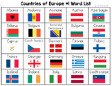Countries of Europe Word List - Writing Center
