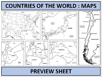 Preview of Countries of the World - Complete Map Set Bundle