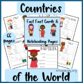 Countries of the World Fast Fact Cards & Notebooking Pages