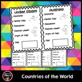 Countries of the World Research Worksheets Graphic Organizers