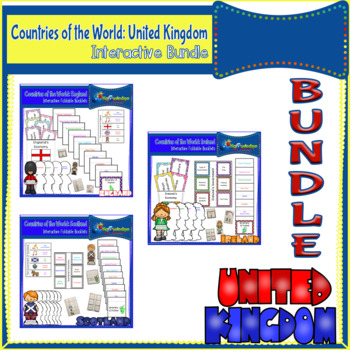 Preview of Countries of the World: United Kingdom Interactive Foldable Booklets BUNDLE