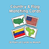 Country & Flag Matching Cards for Partner Pairing or Georg