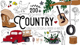 Country Illustration Bundle | Clipart Patterns Posters Let