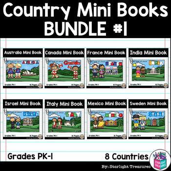 Preview of Country Mini Book Bundle #1 for Early Readers - Canada, Italy, France, India