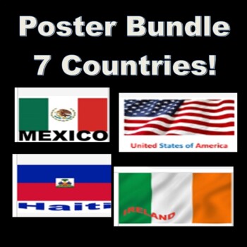 Preview of Country Poster Flag Bundle! 7 Posters!