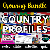 Country Profile Bundle | slides, notes, activities, quiz