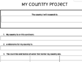 Country Project Graphic Organizer for Notes, Presentation 