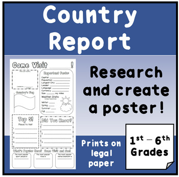Preview of Country Report -- Create a Poster
