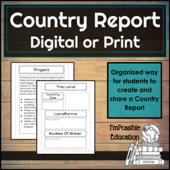 Preview of Country Report Digital/Print. (Distance Learning)