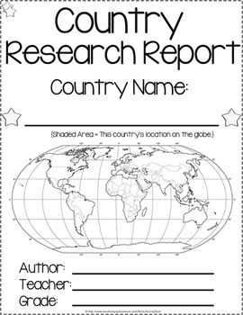 Country Report (editable) by SunnyDaze | Teachers Pay Teachers