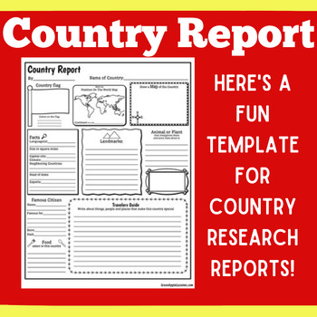 country research project template grade 2