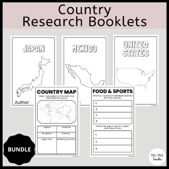 Preview of Country Research Booklets- BUNDLE - U.S., Mexico, China, Spain, Japan, Italy