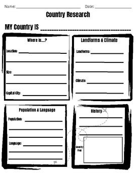 Preview of Country Research Graphic Organizer