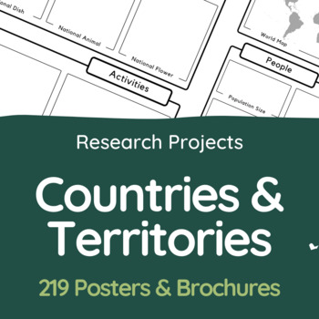 Preview of Country Research Project - 219 Countries and Territories (Poster and Brochure)