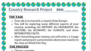 Preview of Country Research Project