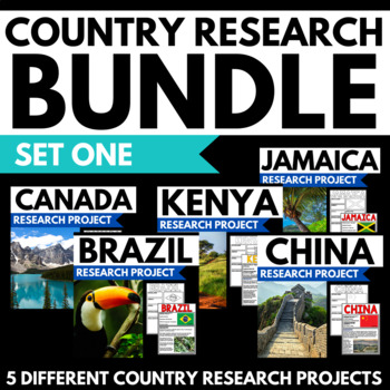Preview of Country Research Project Bundle 1 - Reading Passages - Country Report Templates