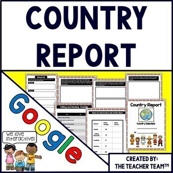 Preview of Country Research Project | Country Report | Google Classroom | Google Slides
