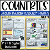 Country Research Project Posters Set ONE - Printable & Digital