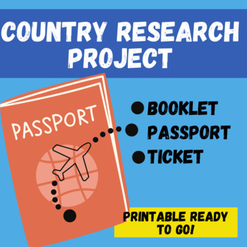 Preview of Country Research Project for your Geography Unit
