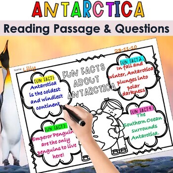 Preview of 2nd Grade Reading Comprehension Passages and Questions - Antarctica