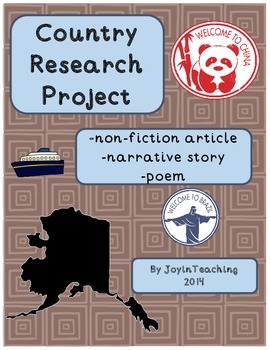 Preview of Research Project on a Country : Narrative, Poem, Informational Paragraph