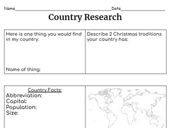 Preview of Country Research graphic organizer