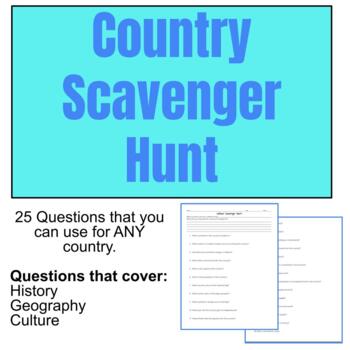 Preview of Country Scavenger Hunt
