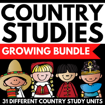 Preview of Country Study Growing Bundle - 31 Differentiated Research Projects - Activities