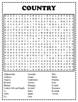 Country Theme Word Search Worksheets by Owl School Studio | TpT