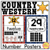 Country Western Number Posters 0-20 and 0-30 with Counting