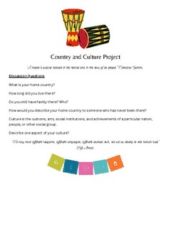 Preview of Country and Culture Research Project